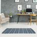 ArtVerse Seattle Football Luxury Plaid Area Rug College Navy/White/Wolf Gray 2 x 3 2 x 3