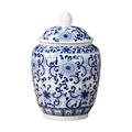 Ceramic Ginger Jar Asian Ginger Jar Vintage Style Decorative Chinese Vase Porcelain Jars for Living Room Office Table Decoration Weddings Blue Flower