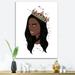DESIGN ART Designart Portrait Of African American Woman With Crown Modern Canvas Wall Art Print 34 in. wide x 44 in. high