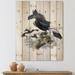 DESIGN ART Designart Vintage Australian Birds XVI Traditional Print on Natural Pine Wood 15 in. wide x 30 in. high