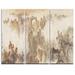 Design Art Nature in Vintage Style - 3 Piece Graphic Art on Wrapped Canvas Set