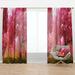 DESIGN ART Designart Mysterious Red Cherry Blossoms Landscape Curtain Single Panel 52 in. wide x 84 in. high - 1 Panel 84 Inches