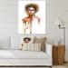 DESIGN ART Designart Portrait Of African American Girl On White Glam Canvas Wall Art Print 34 in. wide x 44 in. high