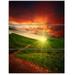 Design Art Majestic Sunset and Path in Meadow - 3 Piece Graphic Art on Wrapped Canvas Set