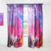 DESIGN ART Designart Fuchia Purple White And Blue Liquid Art Modern Curtain Panels 52 in. wide x 95 in. high - 1 Panel