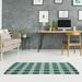 ArtVerse New York Fly Football Luxury Plaid Area Rug Gotham Green/Stealth Black/White 3 x 5 3 x 5