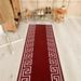 Custom Size Greek Key Design Brown Red Gray Dark Gray Color Options Non-Slip Rubber Backing- 31 Inch Wide by Your Choice of Length-Hallway Stair Runner Carpet
