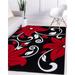 Luxe Weavers Modern Floral Red 5x7 Area Rug for Living Rooms