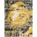 Zenith Abstract Shag Area Rug Yellow Round 4 8 5 Round Indoor Entryway Living Room Bedroom Round