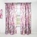 DESIGN ART Designart Watercolor Pianted Pink and Purple Flowers Floral Curtain Single Panel 52 in. wide x 84 in. high - 1 Panel 84 Inches