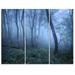 Design Art Trail Through Blue Fall Forest - 3 Piece Graphic Art on Wrapped Canvas Set