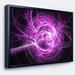 DESIGN ART Designart Wisps of Smoke Purple in Black Abstract Framed Canvas art print 32 in. wide x 16 in. high