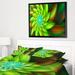 DESIGN ART Designart Huge Clear Green Fractal Flower Floral Framed Canvas Art Print 32 in. wide x 16 in. high