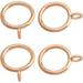 Curtain Rings with Eyelets 1 Inch Metal Gold Curtain Rings 25mm Inner Diameter Drape Sliding Eyelet Rings Fits for 3/4 Inch Curtain Rod and Below 16Pcs