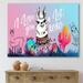 DESIGN ART Designart I Love You A Lot Llama Cartoon Children s Art Canvas Wall Art Print 32 in. wide x 24 in. high