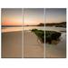 Design Art Beach at Sunset in Spain - 3 Piece Graphic Art on Wrapped Canvas Set