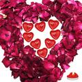 STONCEL 200 Grams Natural Rose Real Flower Petals Dried Red Rose Petals Red Flower Petals with 25 Heart Shape Candles for Wedding Decor Valentineâ€™s Day Party Confetti Spa Bath Date DIY Craft