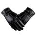 aiyuq.u leather gloves for men and women winter warm plus velvet cycling riding motorcycle winter blocking wind and cold can operate cell phones