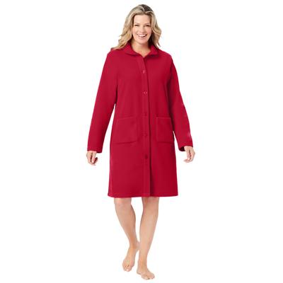 Plus Size Women's Fleece Robe by Only Necessities in Classic Red (Size 2X)