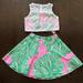 Lilly Pulitzer Dresses | Lilly Pulitzer Mandevilla Baby Who Let The Fronde Out Crop Top Skirt | Color: Green/White | Size: 16g