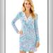 Lilly Pulitzer Dresses | Lily Pulitzer Long Sleeve Harper Shift Dress Bayside Blue Under The Moon | Color: Green/Pink | Size: S