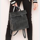 Brandy Melville Bags | Brandy Melville Foldover Leather Backpack | Color: Black | Size: Os