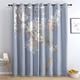 TAKUAN Flower Curtains for Bedroom Living Room, Floral Oriental Art Blackout Curtains 90 x 90 Inch 2 Panels Set, Thermal Eyelet Curtains 90 Drop Drapes, Decorative Patterned Window Treatments