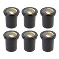 Qazqa - Set of 6 Outdoor Ground Spot I Ground Light Black Adjustable IP65 - Delux Garden- - Modern - Suitable for LED GU10 | 1 Way Light - Stainless Steel Ground spotway Light - Suitable for