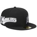 Men's New Era Black Florida Marlins Jersey 59FIFTY Fitted Hat