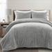 Modern Solid Ultra Soft Faux Fur Light Weight All Season Comforter Light Gray 7Pc Set Queen - Triangle Home Decor 21T012817