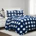 Plaid Ultra Soft Faux Fur Light Weight All Season Kids Back To Campus Comforter Navy 2Pc Set Twin - Lush Decor 21T012803