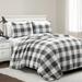 Plaid Ultra Soft Faux Fur Light Weight All Season Comforter Light Gray 3Pc Set Full/Queen - Lush Decor 21T012801