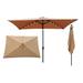 Arlmont & Co. 10' x 6'6" Rectangular Lighted Patio Market Umbrella, Steel in Brown | 98.4 H x 120 W x 78 D in | Wayfair