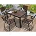 Wildon Home® Gabir Rectangular 4 - Piece 47.2" Long Aluminum Outdoor Dining Set Wood/Plastic/Metal in Brown | 47.2 W x 31.5 D in | Wayfair