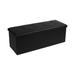 Latitude Run® Folding Storage Ottoman Bench w/ Tray, Faux Leather Long Storage Chest Footrest Seat Black Faux Leather/Wood/Leather/Manufactured Wood | Wayfair