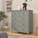 Red Barrel Studio® 5 Drawer 32.6" W Solid Wood Chest Wood in Brown/Gray/Green | 36 H x 32.6 W x 15.4 D in | Wayfair