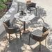 Wildon Home® Alfkil Square 3 - Piece 31.5" Long Bistro Set w/ Cushions Stone/Concrete/Wicker/Rattan in Gray | 31.5 W x 31.5 D in | Outdoor Furniture | Wayfair