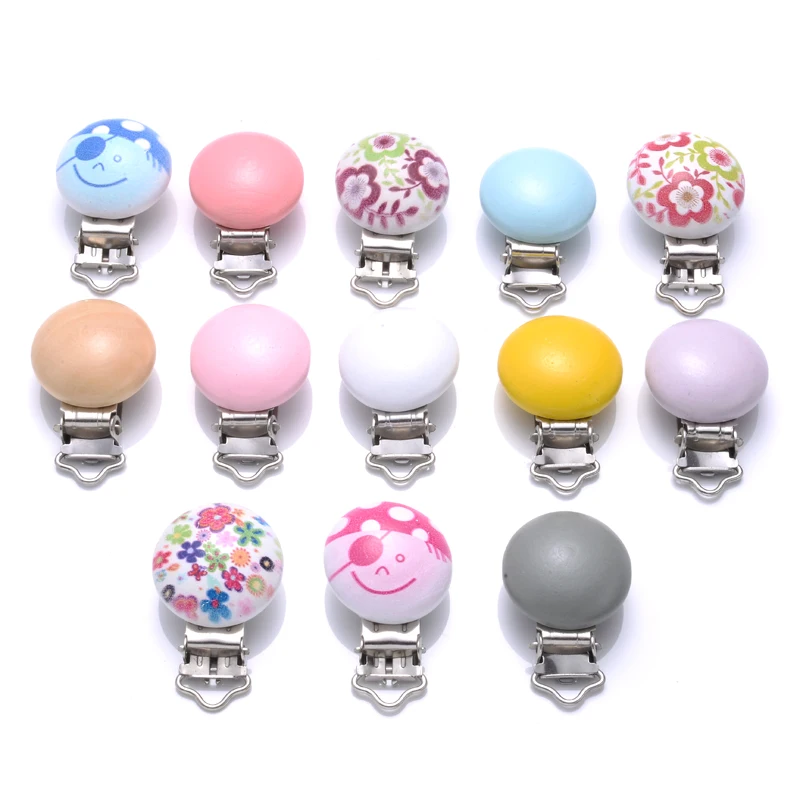 Attache-sucette en bois pour bébé, 10 pièces, bricolage, chaîne de sucette, jouets de soins, Clip de dentition rond, support pour chaîne de mamelon pour bébé, fabrication d'accessoires