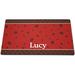 Red & Brown Paw Border Personalized Pet Placemat, 12" L X 20" W, Small