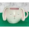 Keramik Tassen mit Hasenmotiv, Kinder Tasse mit Tier Motiv, Teetassen mit Hase, Kakao Becher, Keramik Becher mit Henkel