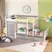 Twin over Twin Wood Loft Bunk Bed with Drawers and Ladder