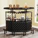 Home Bar Cabinet Mini Bar Table with Storage Shelves and Footrest, Wine Glass Holder for Home/Kitchen/Bar/Pub