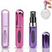 Mini Refillable Perfume Atomizer Bottle Portable Perfume Spray Bottle Atomizer Perfume Bottles 5ml Travel Size Refill Pump Case (3pcs Pink+Rose Red+Purple)