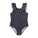 Toddlers Girls Baby Swimsuit Skirt Polka Dot Pattern O-Neck Ruffles Monokini Swimming Pool Hot Spring Swimwear Child Kids Swim Beachwear