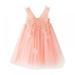 BULLPIANO 0-6Years Baby Girls Special Occasion Dress Tulle Tutu Dress Butterfly Print Back Sundress