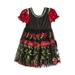 Toddlers Girls Baby Short Sleeve Floral Printed Pleated Swing Casual Midi Dress Size 4 To13 Flower Princess Dress Party Dress Child Sundress Streetwear Kids Dailywear Outwear