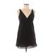 Old Navy Casual Dress - Mini Plunge Sleeveless: Black Print Dresses - Women's Size Medium Petite