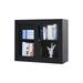 MECOLOR 35.4 in. Metal Office File Cabinet with Glass Door, One Shelf and Lock - Black - 35.4 X 15.7 X 30 In.