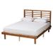 Lucine Mid-Century Modern Ash Walnut Finished Wood Platform Bed