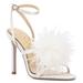 Jessica Simpson Shoes | Jessica Simpson, The Jenevya Satin Feather Dress Sandals Size 9m New | Color: Cream | Size: 9